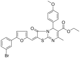 ETHYL (2E)-2-{[5-(3-BROMOPHENYL)-2-FURYL]METHYLENE}-5-(4-METHOXYPHENYL)-7-METHYL-3-OXO-2,3-DIHYDRO-5H-[1,3]THIAZOLO[3,2-A]PYRIMIDINE-6-CARBOXYLATE AldrichCPR