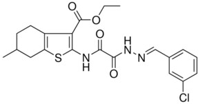 ETHYL 2-{[[(2E)-2-(3-CHLOROBENZYLIDENE)HYDRAZINO](OXO)ACETYL]AMINO}-6-METHYL-4,5,6,7-TETRAHYDRO-1-BENZOTHIOPHENE-3-CARBOXYLATE AldrichCPR