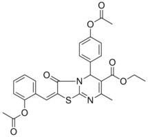 ETHYL (2E)-2-[2-(ACETYLOXY)BENZYLIDENE]-5-[4-(ACETYLOXY)PHENYL]-7-METHYL-3-OXO-2,3-DIHYDRO-5H-[1,3]THIAZOLO[3,2-A]PYRIMIDINE-6-CARBOXYLATE AldrichCPR