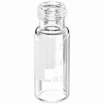Alkali Scientific™ HPLC Chromatography Vial 2mL AMBER Glass vial with Writing Area, Flat Base w/ graduations, 9425 Open Top Ribbed Screw Cap with 9mm White PTFE/Red Silicone Septa 1mm Thick, Vial size: 12 x 32 mm, 100/pk